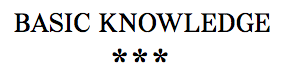 BASIC KNOWLEDGE